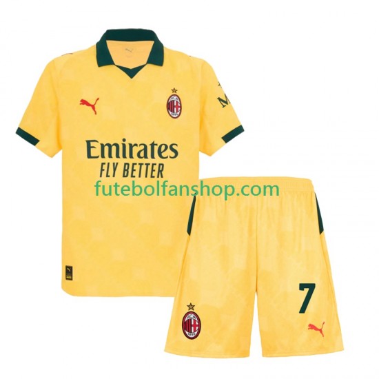 Camisola Alternativa (2ª) AC Milan Santiago Gimenez 7 Época 2025/2026 Manga Curta ,Criança