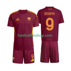 Camisola Principal AS Roma Artem Dovbyk 9 Época 2025/2026 Manga Curta ,Criança