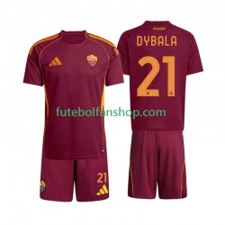 Camisola Principal AS Roma Dybala 21 Época 2025/2026 Manga Curta ,Criança