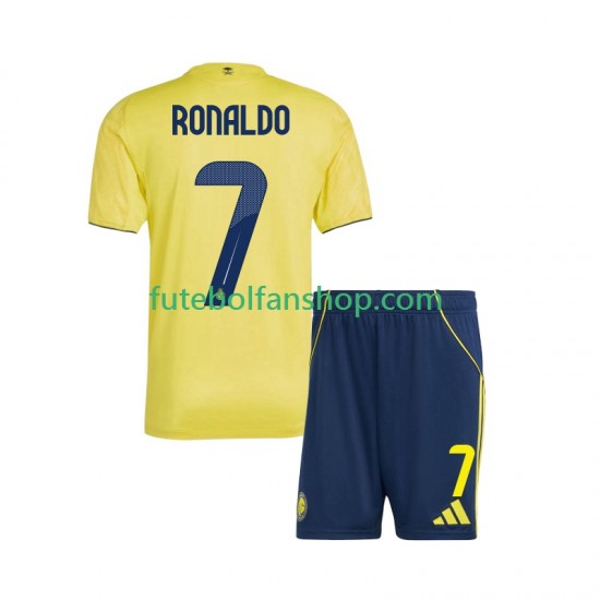 Camisola Principal Al Nassr Cristiano Ronaldo 7 Época 2025/2026 Manga Curta ,Criança