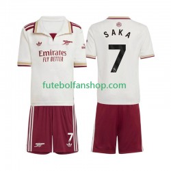 Camisola Alternativa (2ª) Arsenal Bukayo Saka 7 Época 2025/2026 Manga Curta ,Criança