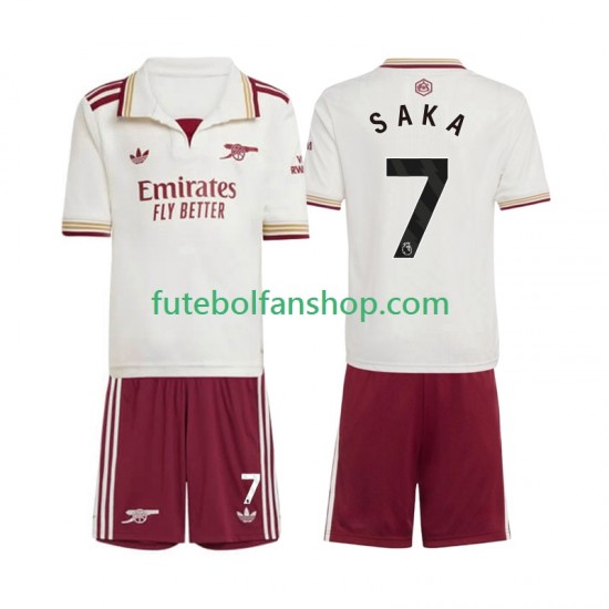Camisola Alternativa (2ª) Arsenal Bukayo Saka 7 Época 2025/2026 Manga Curta ,Criança