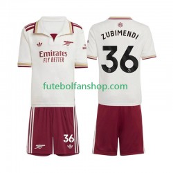 Camisola Alternativa (2ª) Arsenal Martin Zubimendi 36 Época 2025/2026 Manga Curta ,Criança