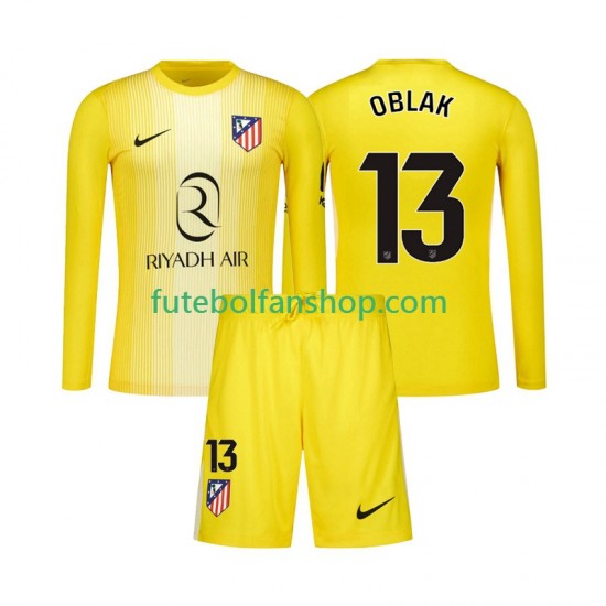 Camisola Principal Guarda-redes Atlético Madrid Jan Oblak 13 Época 2025/2026 Manga Comprida ,Criança