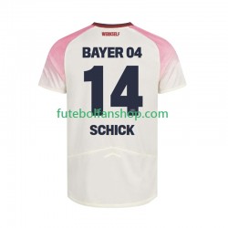 Camisola Alternativo Bayer 04 Leverkusen Patrik Schick 14 Época 2025/2026 Manga Curta ,Homem