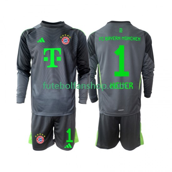 Camisola Alternativo Guarda-redes Bayern de Munique Neuer 1 Época 2025/2026 Manga Comprida ,Criança