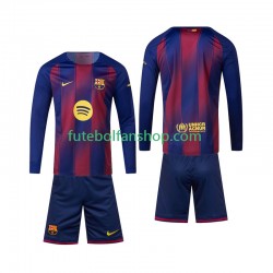 Camisola Principal FC Barcelona Época 2025/2026 Manga Comprida ,Criança
