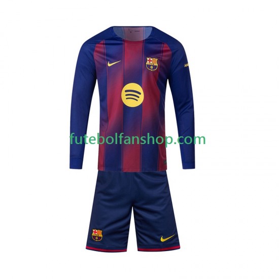Camisola Principal FC Barcelona Época 2025/2026 Manga Comprida ,Criança