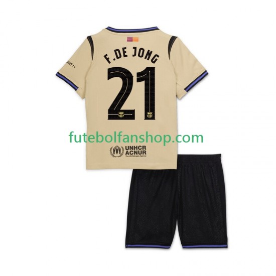 Camisola Alternativo FC Barcelona Frenkie de Jong 21 UCL Época 2025/2026 Manga Curta ,Criança