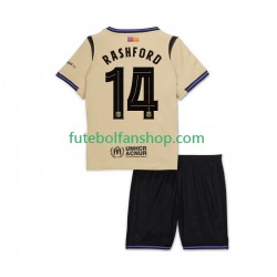 Camisola Alternativo FC Barcelona Marcus Rashford 14 UCL Época 2025/2026 Manga Curta ,Criança