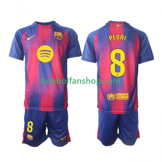 Camisola Principal FC Barcelona Pedri 8 Época 2025/2026 Manga Curta ,Criança