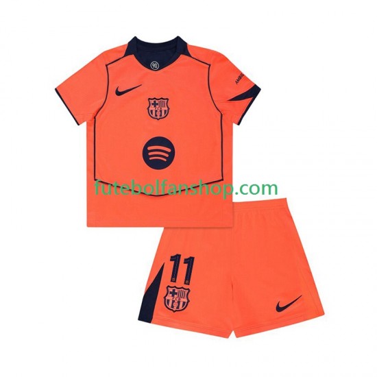 Camisola Alternativa (2ª) FC Barcelona Raphinha 11 UCL Manga Curta ,Criança