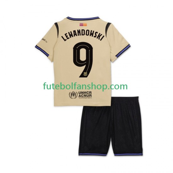 Camisola Alternativo FC Barcelona Robert Lewandowski 9 UCL Época 2025/2026 Manga Curta ,Criança