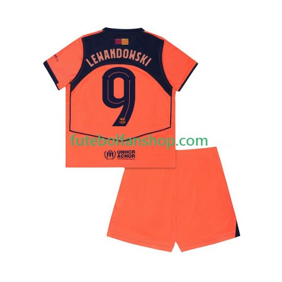 Camisola Alternativa (2ª) FC Barcelona Robert Lewandowski 9 UCL Época 2025/2026 Manga Curta ,Criança