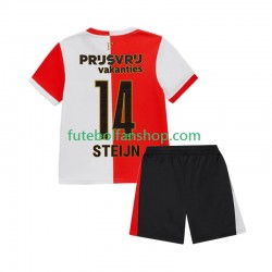Camisola Principal Feyenoord Rotterdam Sem Steijn 14 Época 2025/2026 Manga Curta ,Criança