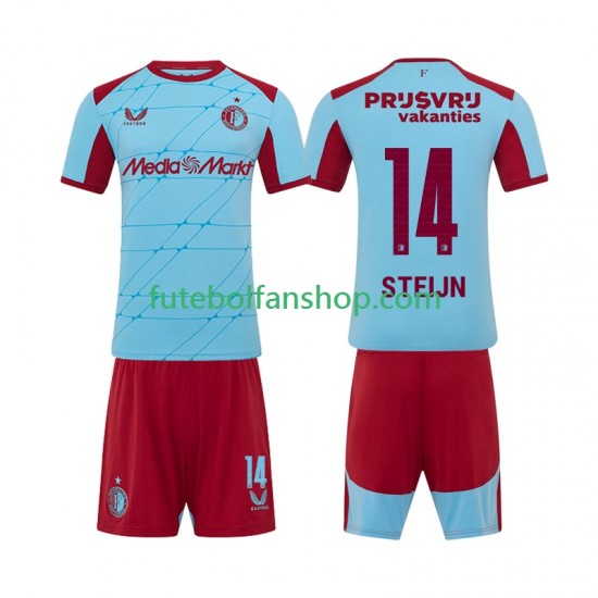 Camisola Alternativa (2ª) Feyenoord Rotterdam Sem Steijn 14 Época 2025/2026 Manga Curta ,Criança