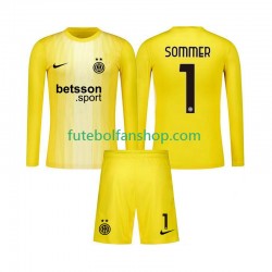 Camisola Alternativo Guarda-redes Inter de Milão Yann Sommer 1 Época 2025/2026 Manga Comprida ,Criança