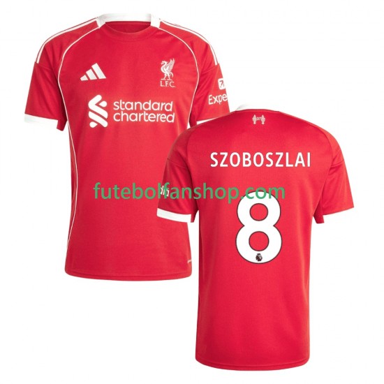 Camisola Principal Liverpool Dominik Szoboszlai 8 Época 2025/2026 Manga Curta ,Homem