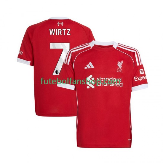 Camisola Principal Liverpool Florian Wirtz 7 Época 2025/2026 Manga Curta ,Homem Camisola Principal Liverpool Florian Wirtz 7 Época 2025/2026 Manga Curta ,Homem
