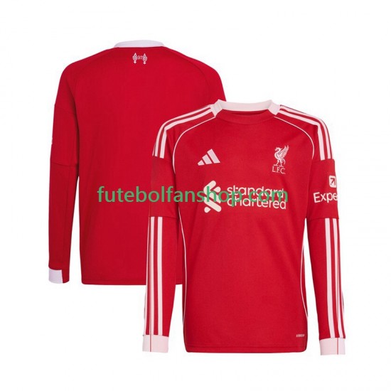 Camisola Principal Liverpool Época 2025/2026 Manga Comprida ,Homem Camisola Principal Liverpool Época 2025/2026 Manga Comprida ,Homem