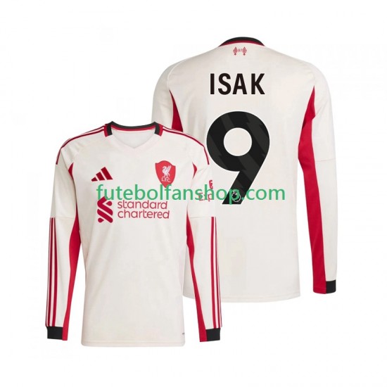 Camisola Alternativo Liverpool ISAK 9 Época 2025/2026 Manga Comprida ,Homem