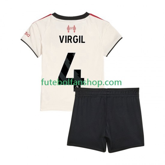 Camisola Alternativo Liverpool Virgil van Dijk 4 Época 2025/2026 Manga Curta ,Criança