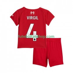 Camisola Principal Liverpool Virgil van Dijk 4 Época 2025/2026 Manga Curta ,Criança