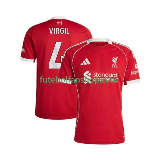 Camisola Principal Liverpool Virgil van Dijk 4 Época 2025/2026 Manga Curta ,Homem