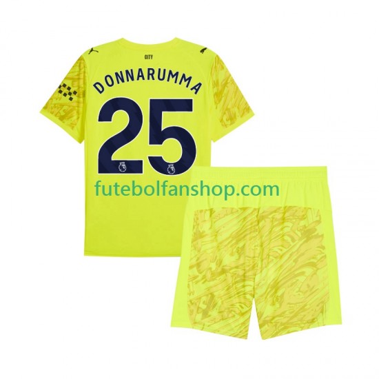 Camisola Alternativa (2ª) Guarda-redes Manchester City Gianluigi Donnarumma 25 Época 2025/2026 Manga Curta ,Criança