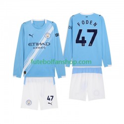 Camisola Principal Manchester City Phil Foden 47 Época 2025/2026 Manga Comprida ,Criança