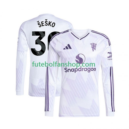 Camisola Alternativo Manchester United Benjamin Sesko 30 Época 2025/2026 Manga Comprida ,Homem