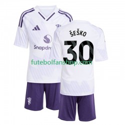 Camisola Alternativo Manchester United Benjamin Sesko 30 Época 2025/2026 Manga Curta ,Criança