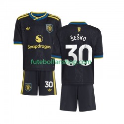 Camisola Alternativa (2ª) Manchester United Benjamin Sesko 30 Época 2025/2026 Manga Curta ,Criança