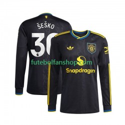 Camisola Alternativa (2ª) Manchester United Benjamin Sesko 30 Época 2025/2026 Manga Comprida ,Homem