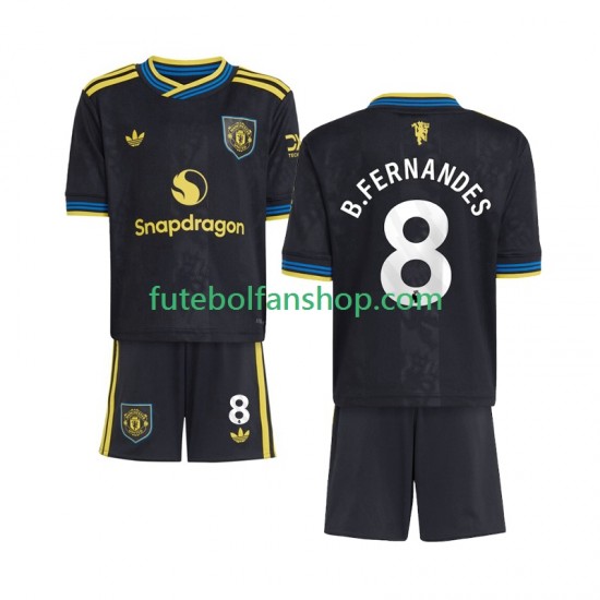 Camisola Alternativa (2ª) Manchester United Bruno Fernandes 8 Época 2025/2026 Manga Curta ,Criança