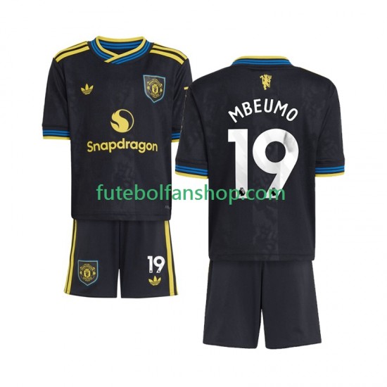 Camisola Alternativa (2ª) Manchester United Bryan Mbeumo 19 Época 2025/2026 Manga Curta ,Criança