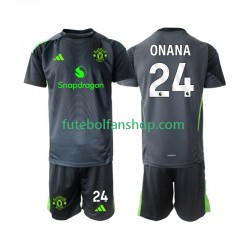 Camisola Alternativo Guarda-redes Manchester United Andre Onana 24 Época 2025/2026 Manga Curta ,Criança