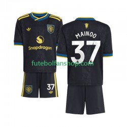 Camisola Alternativa (2ª) Manchester United Kobbie Mainoo 37 Época 2025/2026 Manga Curta ,Criança