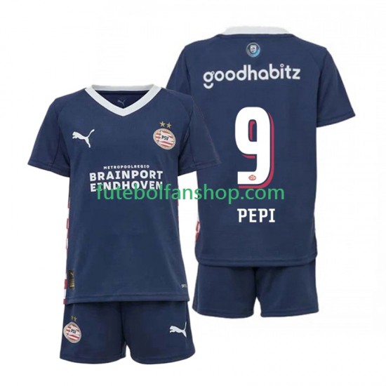 Camisola Alternativo PSV Eindhoven Ricardo Pepi 9 Época 2025/2026 Manga Curta ,Criança