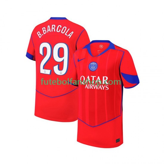 Camisola Alternativa (2ª) Paris Saint-Germain Bradley Barcola 29 Época 2025/2026 Manga Curta ,Homem