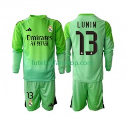 Camisola Alternativo Guarda-redes Real Madrid Andriy Lunin 13 Época 2025/2026 Manga Comprida ,Criança