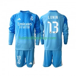 Camisola Principal Guarda-redes Real Madrid Andriy Lunin 13 Época 2025/2026 Manga Comprida ,Criança