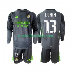 Camisola Alternativa (2ª) Guarda-redes Real Madrid Andriy Lunin 13 Época 2025/2026 Manga Comprida ,Criança