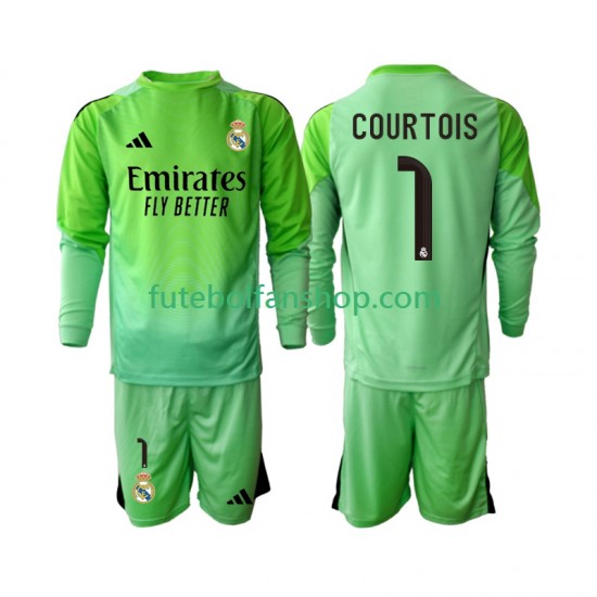 Camisola Alternativo Real Madrid Thibaut Courtois 1 Época 2025/2026 Manga Comprida ,Criança