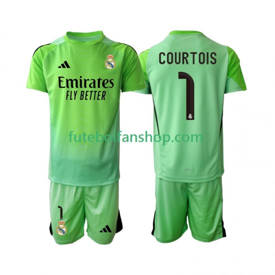 Camisola Alternativo Real Madrid Thibaut Courtois 1 Época 2025/2026 Manga Curta ,Criança