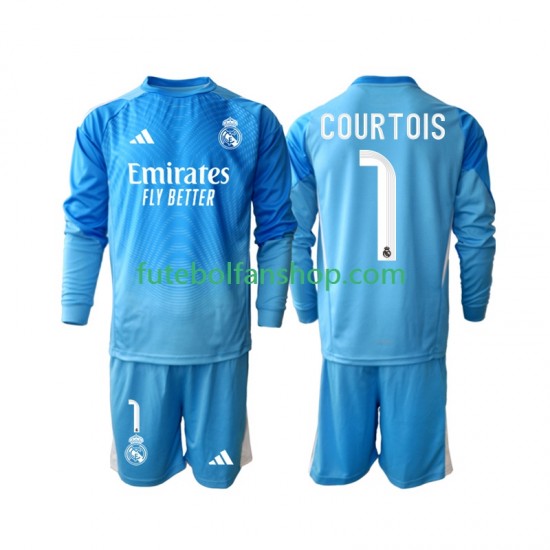 Camisola Principal Real Madrid Thibaut Courtois 1 Época 2025/2026 Manga Comprida ,Criança