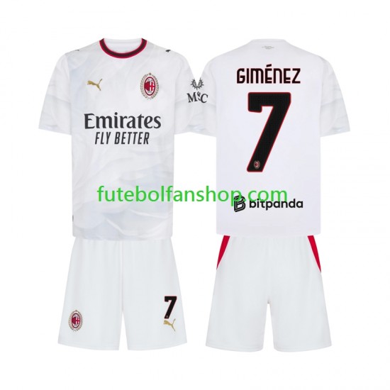 Camisola Alternativo AC Milan Gimenez 7 Época 2026/2027 Manga Curta ,Criança