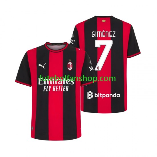 Camisola Principal AC Milan Gimenez 7 Época 2026/2027 Manga Curta ,Homem