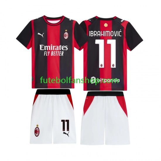 Camisola Principal AC Milan Ibrahimovic 11 Época 2026/2027 Manga Curta ,Criança