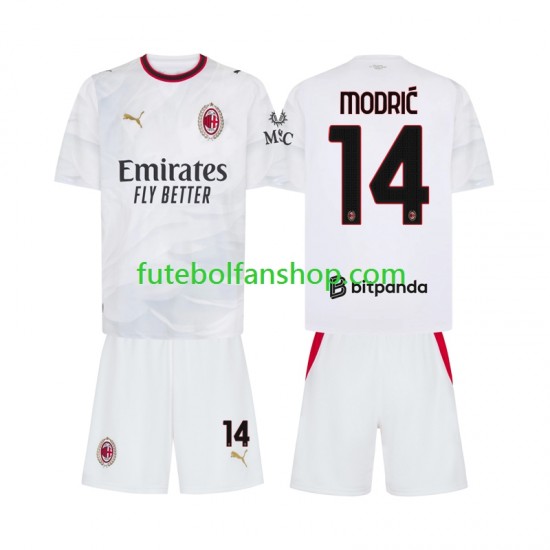 Camisola Alternativo AC Milan Luka Modric 14 Época 2026/2027 Manga Curta ,Criança